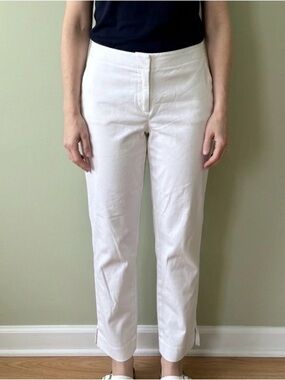 Talbots White High-Rise Straight-Leg Pants